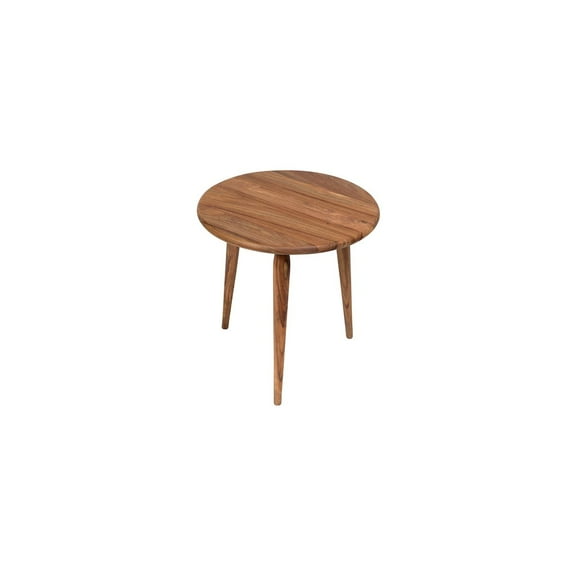 Porter Designs Urban Round Modern Solid Wood End Table in Natural