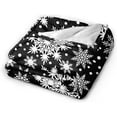 thumbnail image 3 of Winter Snowflakes Black Throw Blanket Ultra Soft Warm All Season Christmas Decorative Fleece Blankets for Bed Chair Car Sofa Couch Bedroom 50"X40", 3 of 6