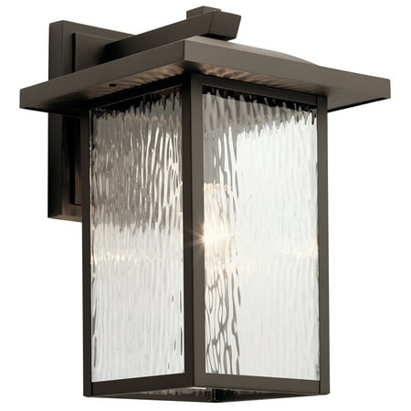 Kichler Capanna 16 1 Light Olde Bronze Outdoor Wall Sconce with Clear Water Glass