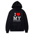 thumbnail image 1 of Penkiiy Chandail à Capuche Unisexe pour Hommes, Imprimé Saint-Valentin, Noir, 1 of 2