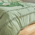 thumbnail image 4 of Move Over Green Tassel Bedding Sets Boho Duvet Cover Set Triple Tassel Microfiber Queen No Filling, 4 of 8