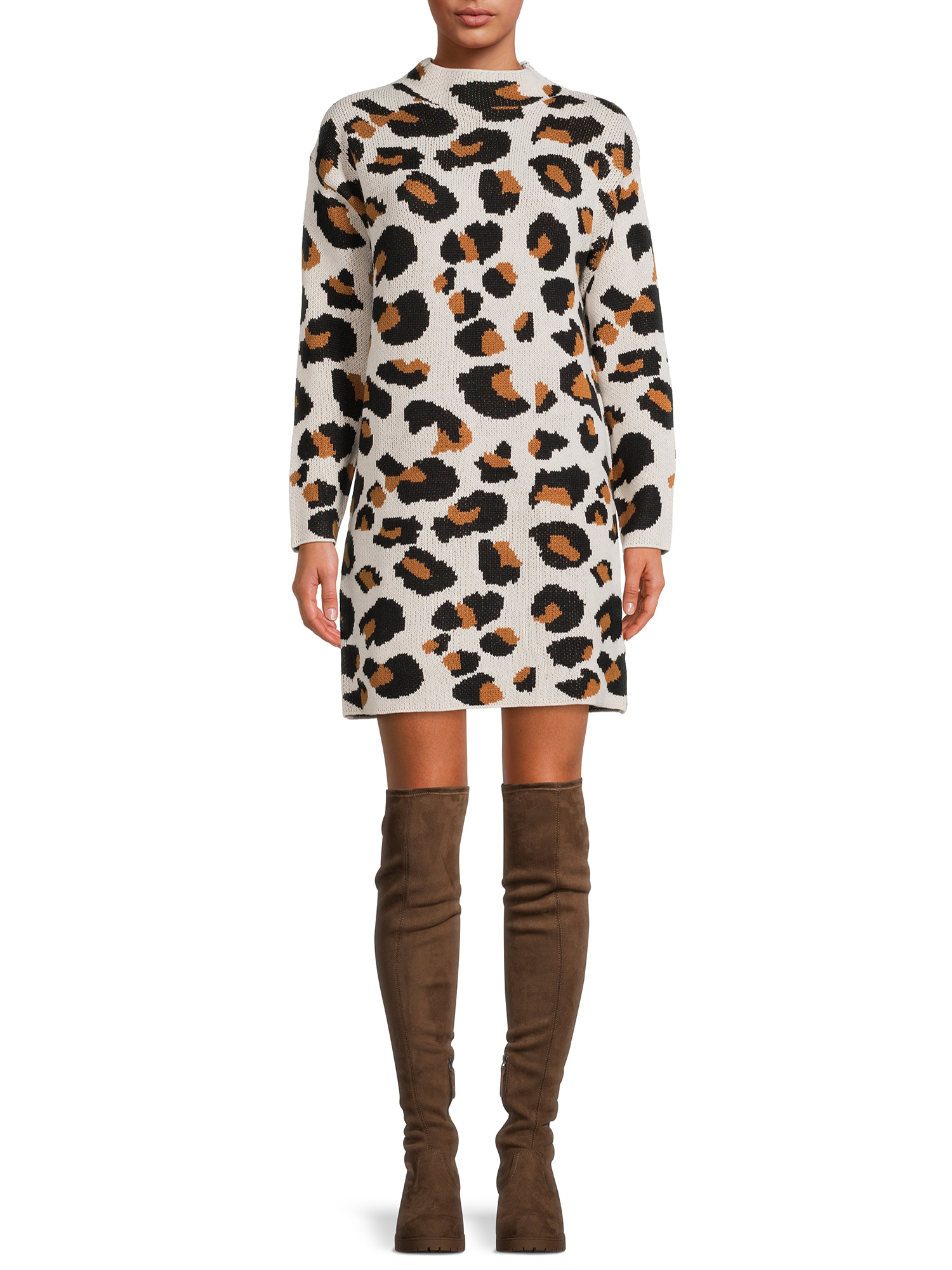 Mock Neck Sweater Dress 