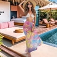 thumbnail image 3 of Yuyamidu Colorful Palm Tree Women Beach Sarong Bathing Suit Wrap Skirt Semi-Sheer Bikini Wrap Skirt Breathable Women Beach Wraps Chiffon Coverups for Bathing Suits, 3 of 7