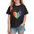 thumbnail image 6 of Bovxnpu Girls Short Sleeve T Shirts Kids Summer Tops Fashion Graphic Cotton Tshirt For Kids Casual Tees, 6 of 9