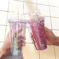 thumbnail image 4 of Gobelet Réutilisable 500ml avec Couvercle et Paille, Double Paroi, Rose, 4 of 5