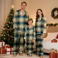 thumbnail image 4 of Aoiroe Pajama Christmas Family Boho Tops for Women Women's Pajama Sets Womens Pajama Sets Long Sleeve Christmas Outfits for Family Christmas Family Pajamas Mom—Blue M, 4 of 8
