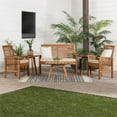 thumbnail image 5 of Walker Edison AZOWCHAT6PCBR Castellina Modern 6-Piece Solid Acacia Wood Patio Chat Set, Brown, 5 of 6