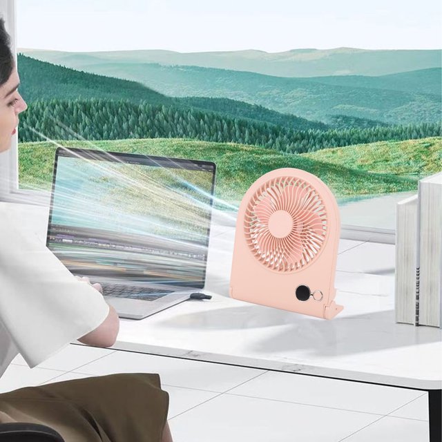Ventilador De Escritorio USB, Pantalla Digital, Ventilador De Mesa Portátil De Viento Fuerte Con 3 Velocidades, Delgado Para El Hogar, Oficina, Dormitorio, Portátil, Al Aire