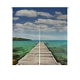 thumbnail image 1 of ABPHQTO Puente de madera y cielo azul Cortina japonesa Noren Puerta Puerta Ventana Tratamiento Cortinas 85x120 cm, 1 of 1