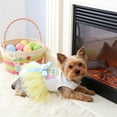 thumbnail image 4 of PEONAVET Easter Dog Dress, Spring Easter Bunny Embroidery Pet Costume for Dog Cats, Cute Yelloe Tulle Outfit for Holiday Party Decorations(S), 4 of 6