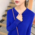 thumbnail image 1 of Nouveaux Vêtements d'Automne Hiver pour Femmes Chandail Col Rond Uni à Manches Longues Tricoté Hauts Féminins, 1 of 5
