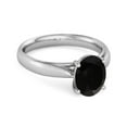 thumbnail image 2 of Single Stone 1.50 Ctw Black Spinel 925 Sterling Silver Stackable Women Valentines Day Gifts Ring, 2 of 3