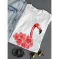 thumbnail image 3 of Beautiful Floral Flamingo T-Shirt Women -Image by Shutterstock, Female Large, 3 of 4