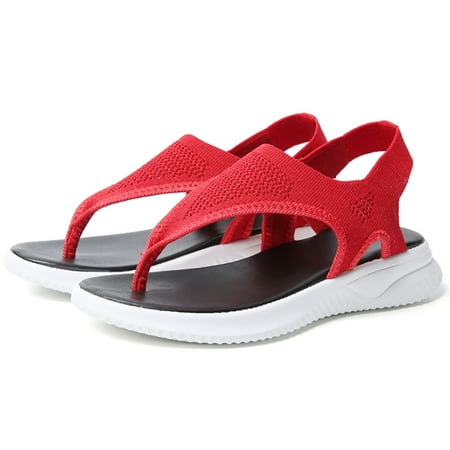 

Lopsie Women s Sandals Summer Casual Flat Ankle T-Strap Flip Flops Elastic Comfortable Sandal