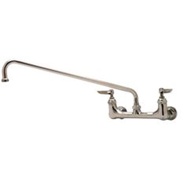 T&S Brass Wall-Mounted Faucet With Lever Handles, 6-Inch Spout, 1/2-Inch Ips Connections