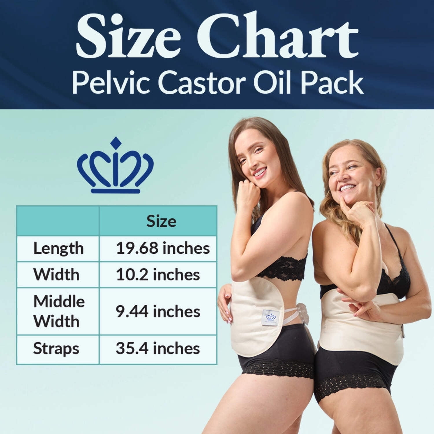 Queen of the Thrones Pelvic Castor Oil Pack, Holistic Wellness, Reusable (Castor Oil sold separately)