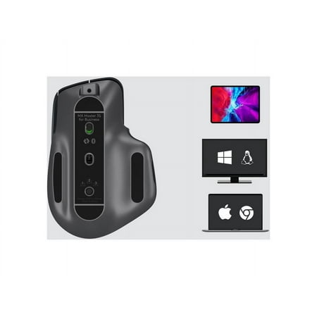 Logitech MX Master 3S for Business - Full-size Mouse - Darkfield - Wireless - Bluetooth - Yes - Graphite - USB Type A - 8000 dpi - Scroll Wheel - 7 Button(s) - Right-handed Only