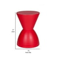 thumbnail image 5 of Benjara Hillary 17" Side Table- Indoor Outdoor- Hourglass Shape- Red Finish, 5 of 5