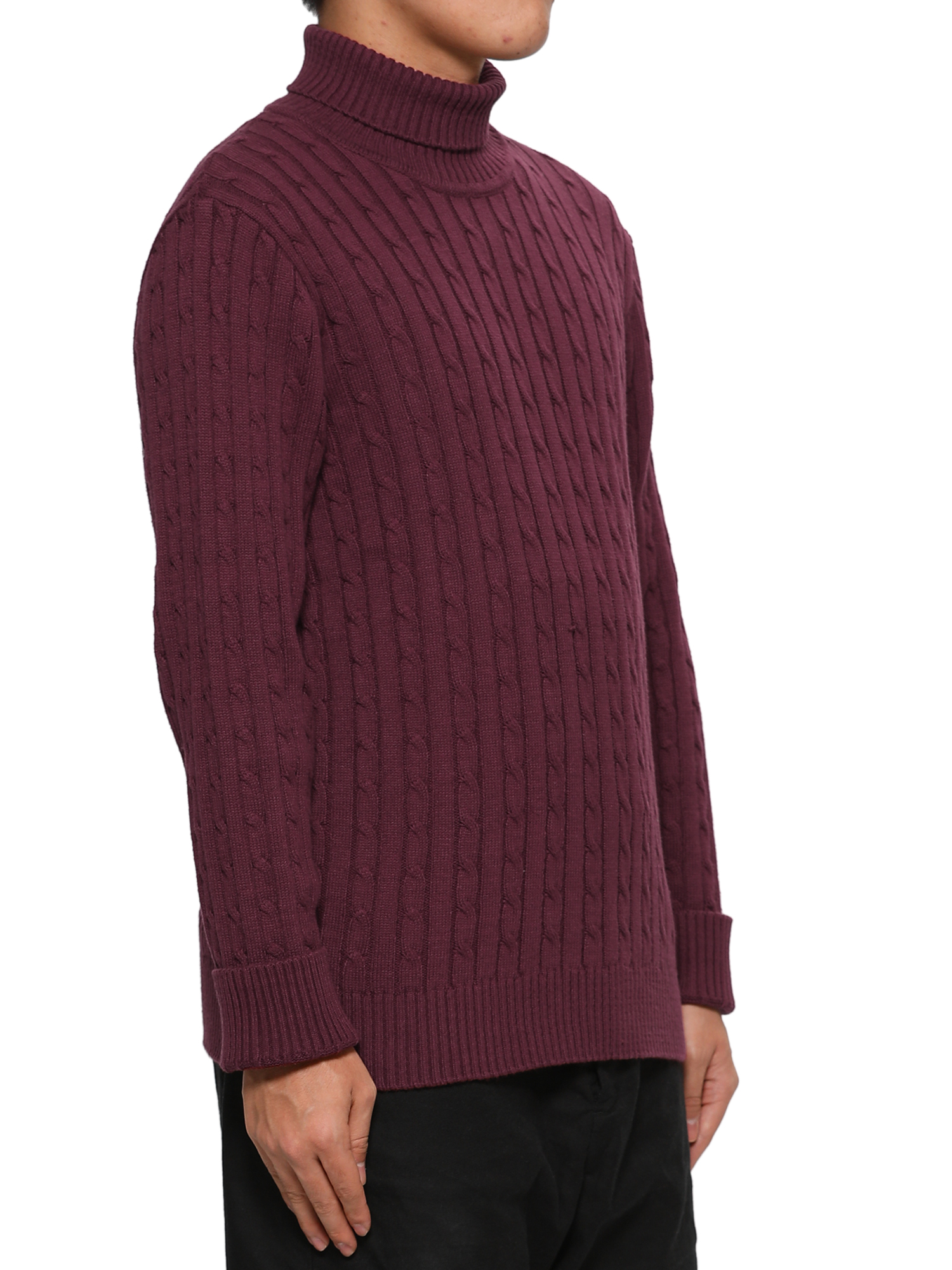 Unique Bargains Men's Turtleneck Long Sleeves Pullover Cable Knit Sweater - image 4 of 4