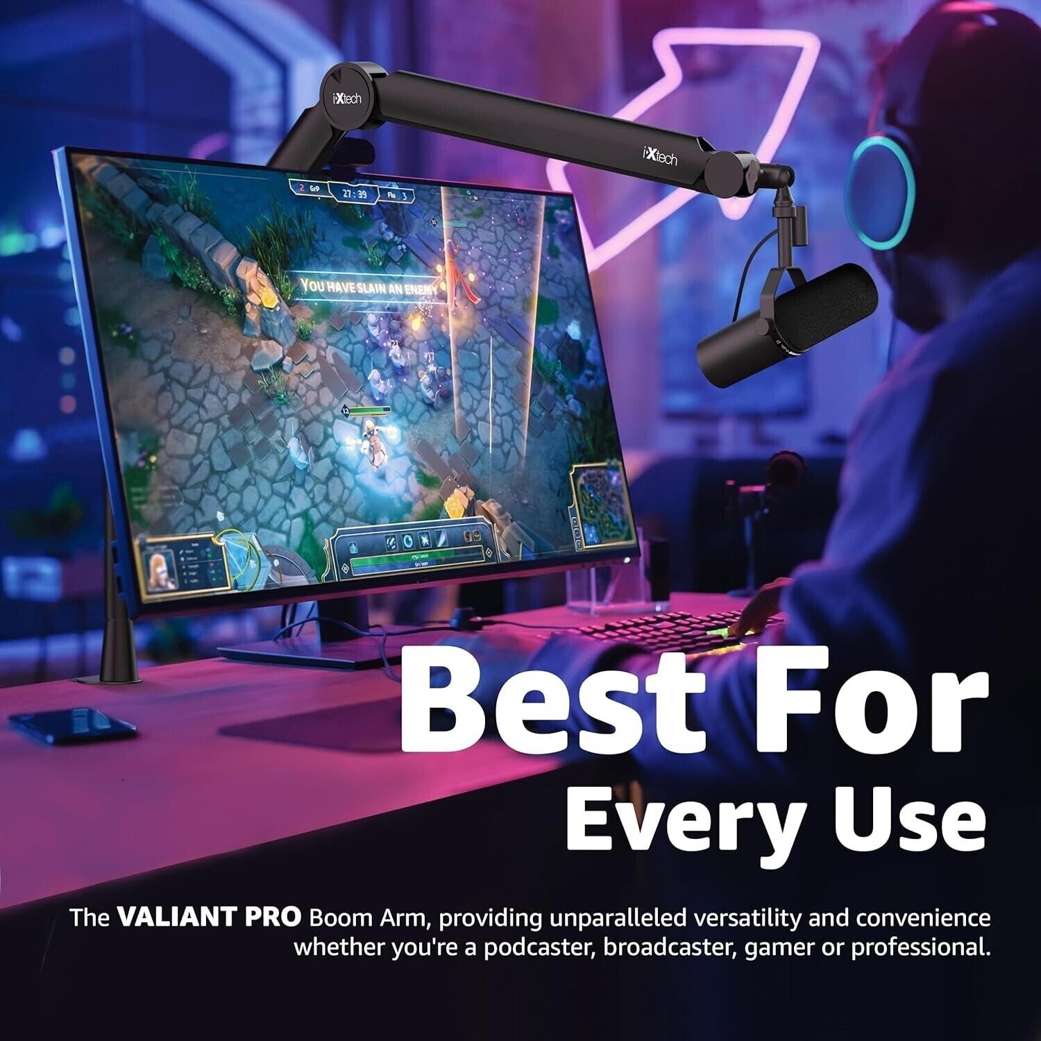 IXTECH Mic Arm Boom Arm 360° Rotatable Microphone Boom Arm Mic Boom Arm VAILANT