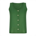 thumbnail image 4 of GA WEIHUA Womens Tank Tops Square Neck Waffle Knit Camisole Summer Casual Button Up Shirts Sleeveless Loose Tee Top Cute Solid Color Blouses(Green,M), 4 of 6