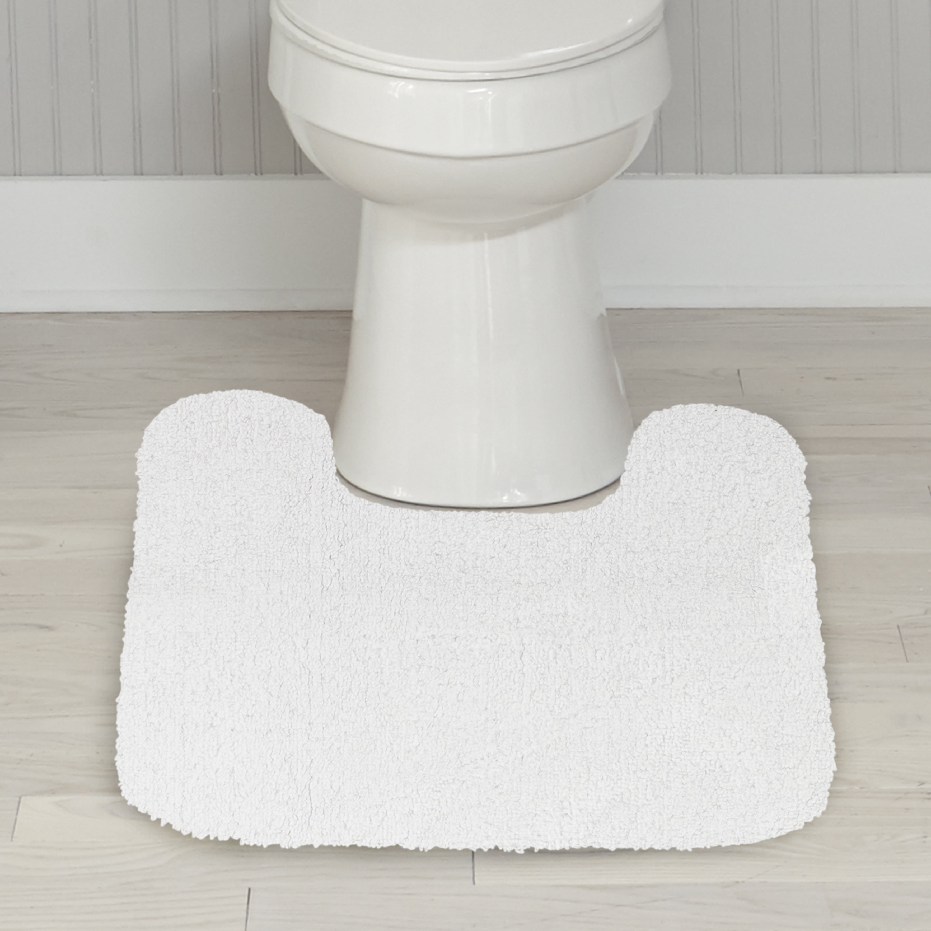 Better Homes & Gardens Solid White Nylon Bathroom Rug, Contour - 1 Each