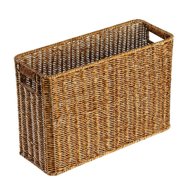 Cesta de de Estilo Japonés con Organizador de Ratán de Plástico para Armario de Dormitorio - Marron Sunnimix Cesta de almacenamiento