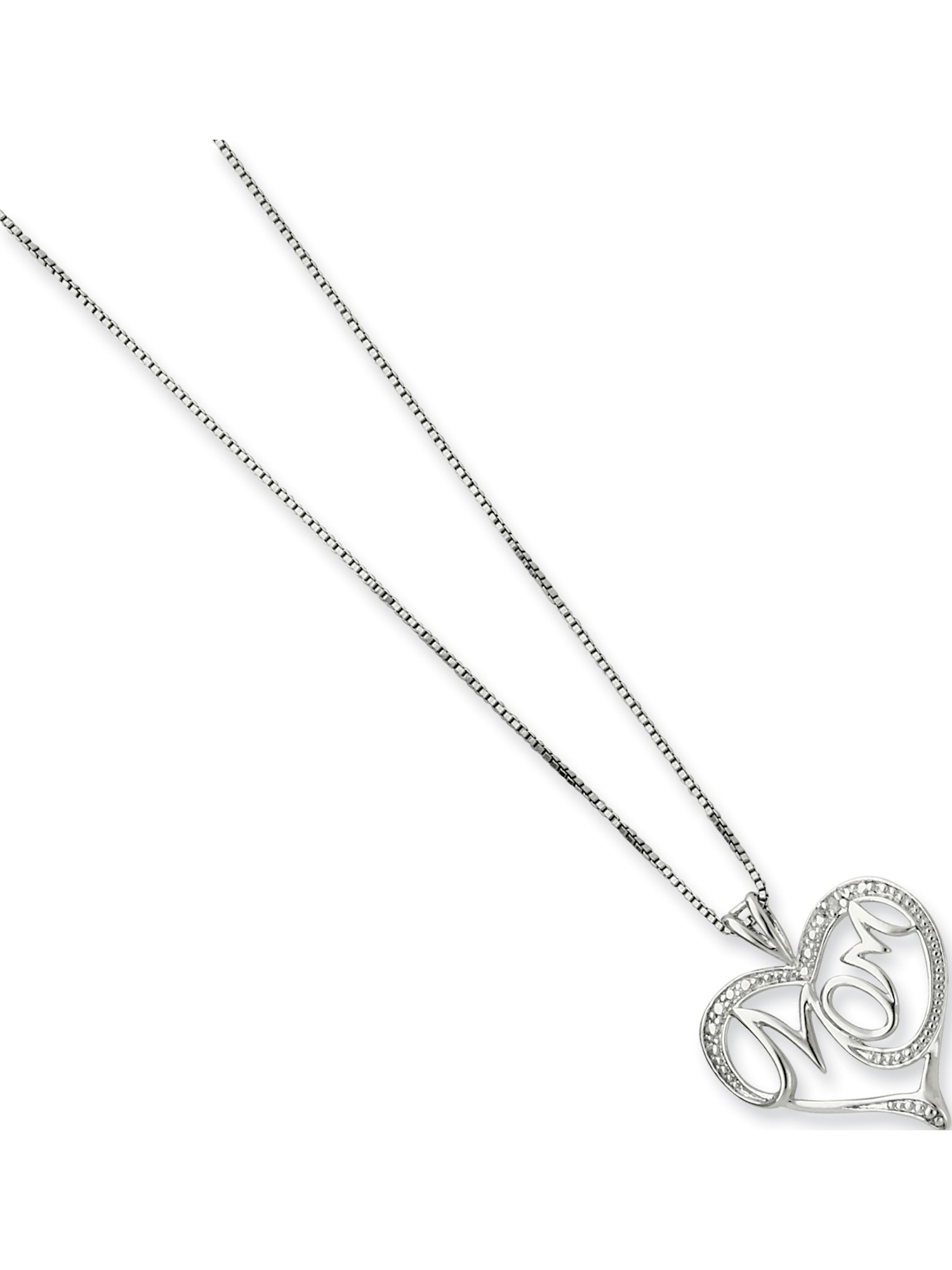 925 Sterling Silver Rhodium-plated Diam 
