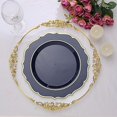 thumbnail image 2 of BalsaCircle 10 Navy Blue 10.5" Round Plastic Dinner Plates Gold Scalloped Rim, 2 of 8
