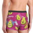 thumbnail image 3 of Goofa Pink Green Avocado Printed Men's Boxer Briefs Underwear, Moisture-Wicking Underwear, Trunk,Soft and Breathable Cotton Underwear-Large, 3 of 9