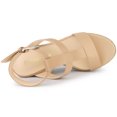 thumbnail image 4 of Sandalias De Plataforma De Cuña De Tiras Para Mujer Desnudo 39, 4 of 6