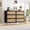 Black, variant on TROPOW Rattan Dresser with 5 Drawers, Tall Modern Closet with Deep Storage, Large Chest of Drawers with Wide Top, Long Wooden Dresser for Bedroom, Living Room, Hallway, Kids Room