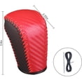 thumbnail image 2 of YISITIAN Carbon Fiber Car Gear Shift Knob Cover,Leather Vehicle Stick Shifting Protector with Needle & Thread,Stylish Auto Shifter Knob Guard,Compatible with Inspire Crider Integra (Red) CJ919-49938, 2 of 6