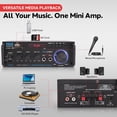 thumbnail image 4 of Pyle Alificador téreo de 200W con Bluetooth, Receptor de Audio de Canal Doble, Pantalla LED, RCA, USB, SD, Mic, Radio FM, Entrada AUX, Perfecto para Audio en Casa y Coutadora, PDA29BU.5, 4 of 5