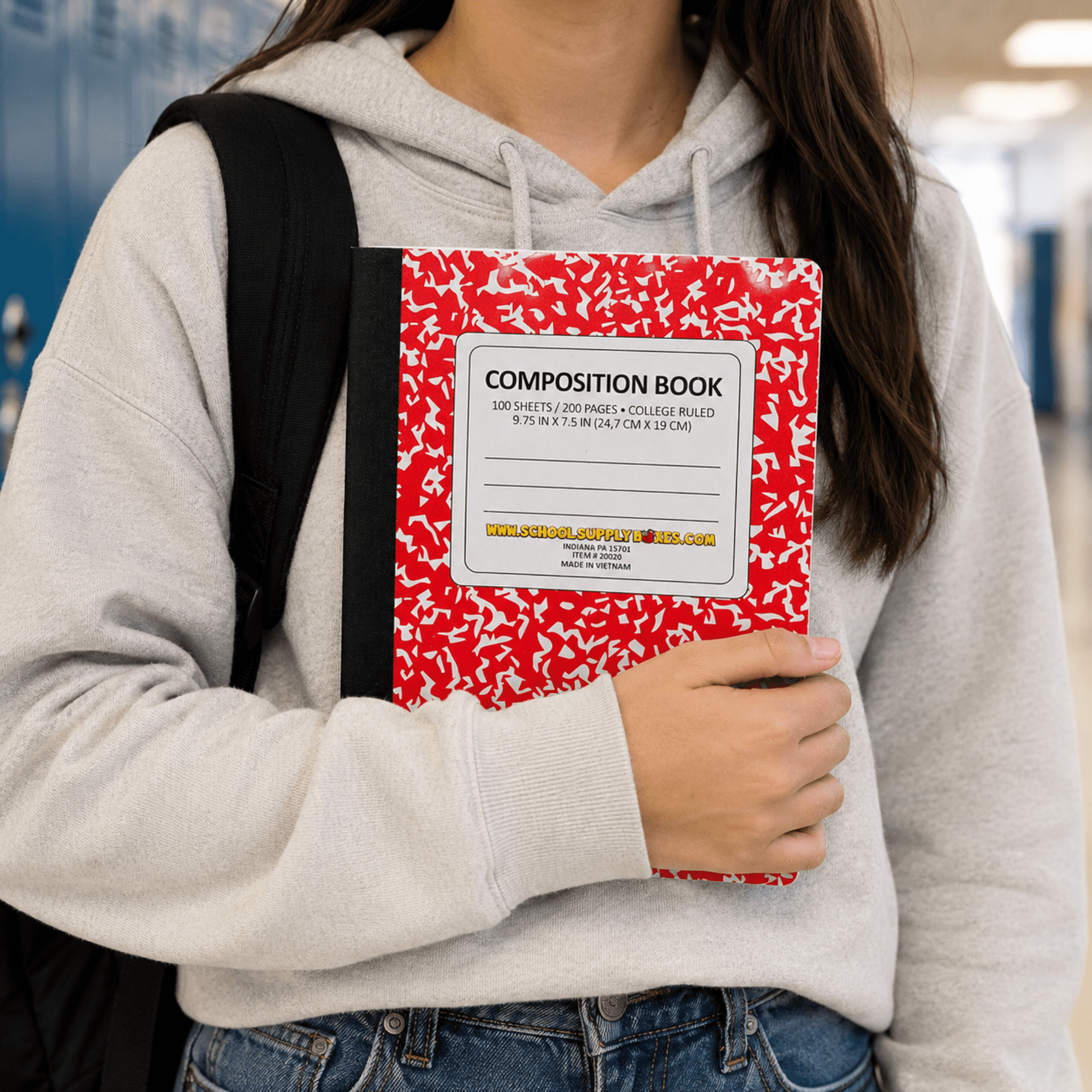 School Supply Boxes | Red, College-Ruled Composition Notebooks | 12 Pack | 100 Sheets, 200 Pages Per Pack