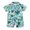 Blue, variant on Toddler Boys Summer Outfits Beach Patterned Button Down Shirt and Shorts Outfit Sets Size 100/L ,Blue