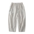 thumbnail image 4 of FNFYFH Clearance Women's Plus Size Linen Pants for Summer Breathable Solid, 4 of 4
