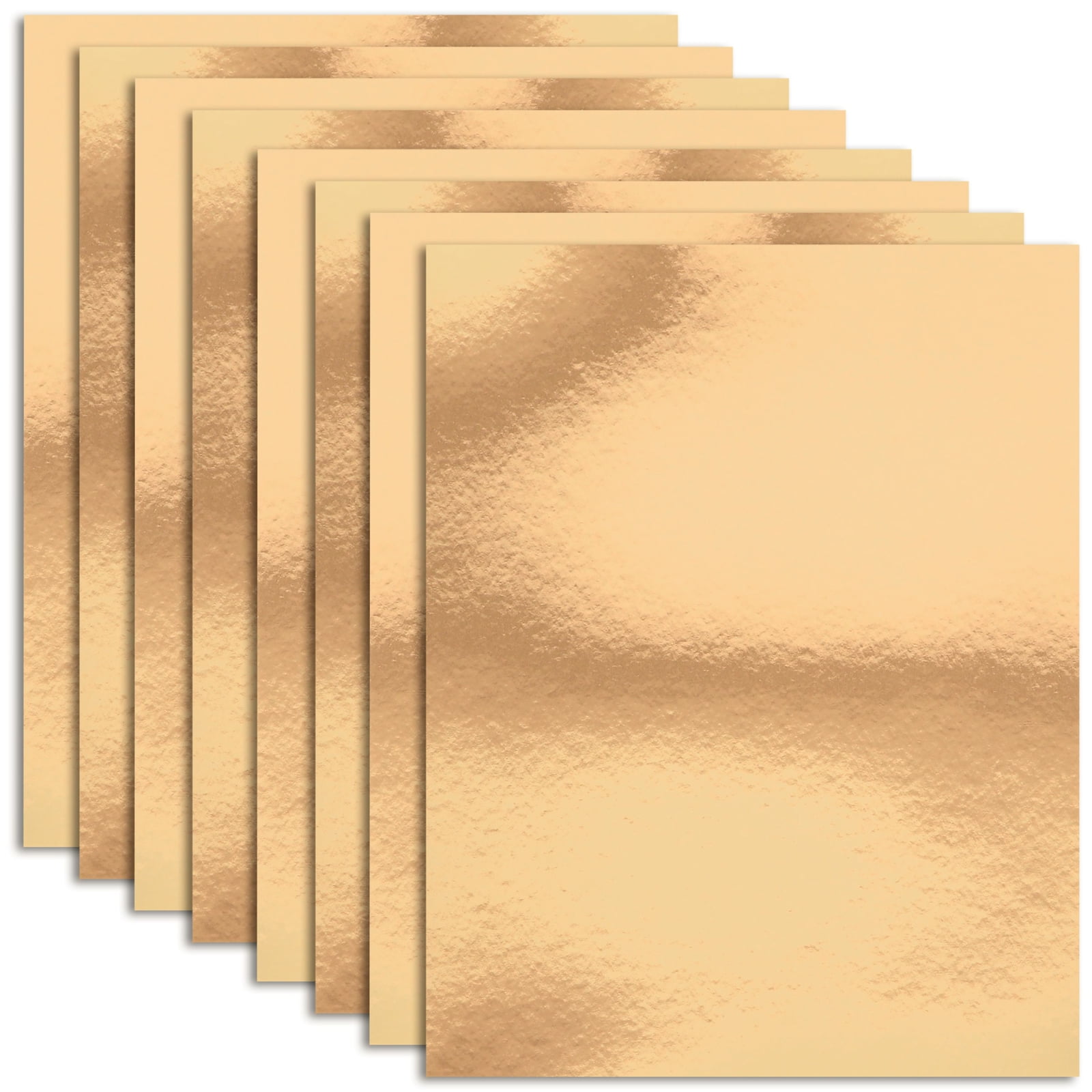 50 Pack Metallic Copper Foil Cardstock Sheets for Arts and Crafts, Single-Sided, 8.5 x 11 in