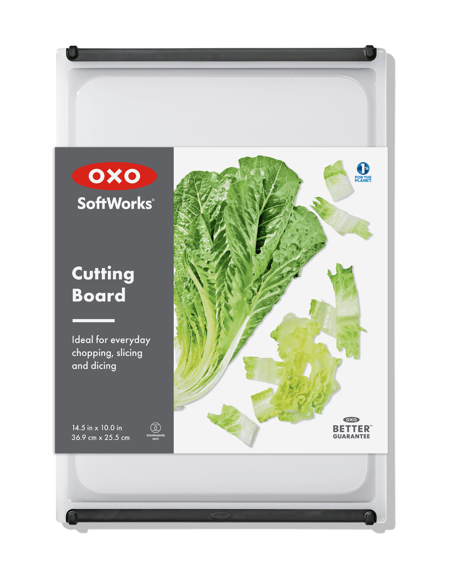OXO Non-Slip Medium Plastic Cutting Board with Juice Groove, Dishwasher Safe Kitchen Cutting Board for Meal Prep, Meat & Vegetables, 14.5 x 10 Inch
