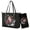 Black-Santa Claus Shark, variant on Tiger Printed Handbag and Wallet Set Zipper Purse and Wallet Set Leather Shoulder Handbag with Purse Top Handle Tote Bag with Matching Clutch Purse, White