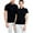 Black (2099), variant on MAWCLOS Males Top Solid Color V Neck Shirt Lapel Collared Polo Comfortable Work Two Buttons Blouse Sichuan shirt black label (sky blue) 3XL