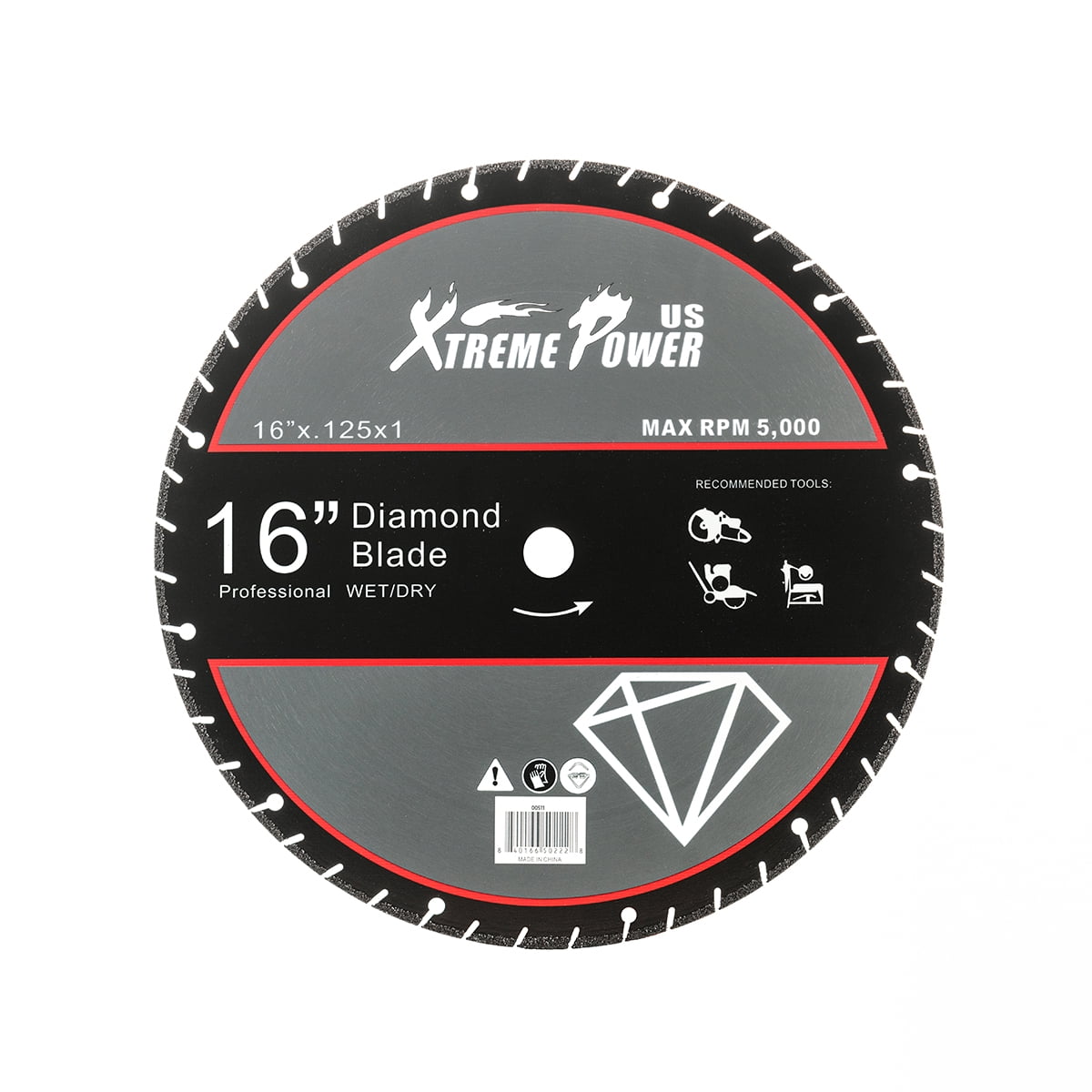 XtremepowerUS ProSeries 16" Diamond Cutting Blade Saw Blade Cut off Saw Abrasive, 1" Arbor