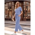 thumbnail image 3 of MOYIKO 2 Piece Sets for Women Casual Summer Travel Vacation Outfits Short Sleeve Tops Wide Leg Pants with Pockets Lounge Sets, 3 of 7