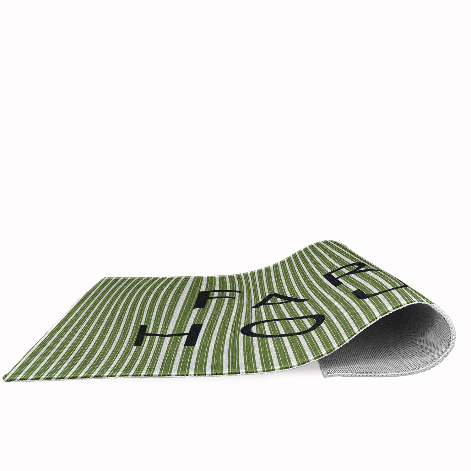 4' x 6' Simply Daisy Farmhouse Ticking Farmhouse Chenille Area Rug, Light Olive Green