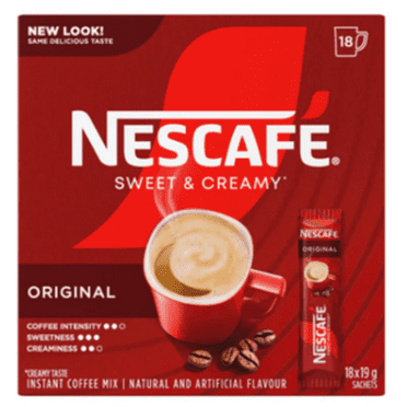 Nescafe Instant Coffee Sweet & Creamy Original 18 Sachets 351g