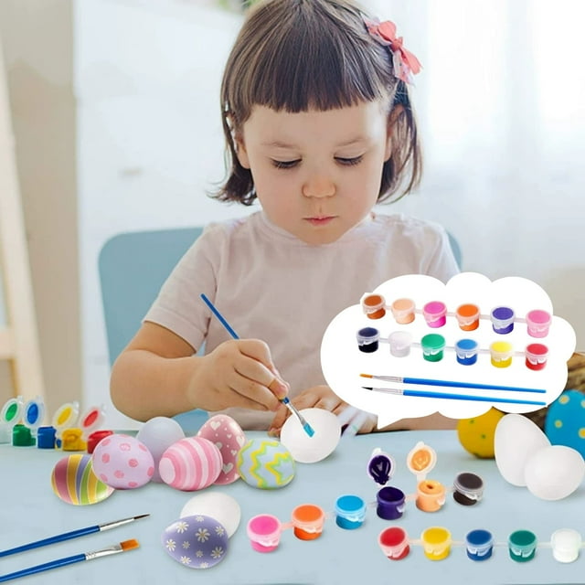 Xihbxyly Kit de Pintura para Huevos de Pascua Diy, Kit Completo de Pinceles y Pinturas para Grafiti, Herramientas Creativas para Desarrollar La Motricidad Fina, Manualidades Divertidas para Las Fiest
