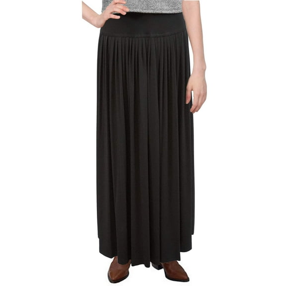 Women's Original Black Slinky Knit BIZ Style Ankle Length Long Skirt