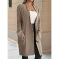 thumbnail image 5 of Fall Long Sleeve Cardigan Sweaters for Women Trendy Winter Open Front Loose Knitted Cardigan with Pockets Camel L, 5 of 8