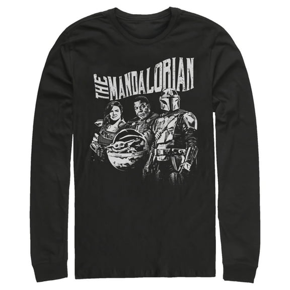 Men's Star Wars: The Mandalorian Guild on Assignment Long Sleeve Shirt Black Small