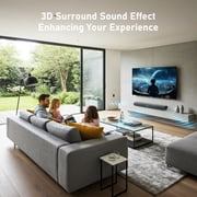 2.0 CH Sound Bar for Smart TV - 60W Dual Full-Range Speakers Surround Sound System - 22 Powerful TV Speakers Sound Bar with Bluetooth 5.3 for Home Theater Audio PC/Gaming/Projectors